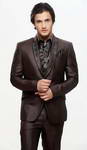 Кофейный фирменный мужской костюм-двойка + рубашка