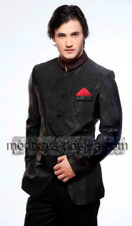 Чёрный элегантный мужской френч (воротник — стойка) + брюки