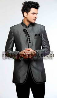 Серый с чёрным мужской костюм-двойка