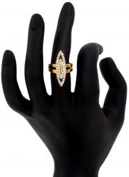 Индийское кольцо «под золото» со стразами