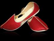 Красные маджари (моджари) из натурального индийского шёлка