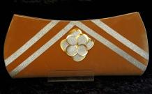 Индийская маленькая сумочка (клатч) из бархата цвета корицы