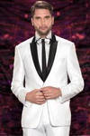 Белый свадебный мужской костюм-двойка + рубашка + галстук-бабочка