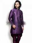 «Тёмно-пурпурный натурально-шёлковый мужской национальный индийский костюм