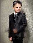 Чёрный классический костюм-двойка для мальчика + белая рубашка с галстуком