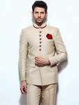 Бежевый мужской френч (воротник — стойка) + брюки