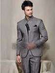 Серый мужской костюм-двойка