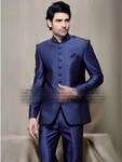 Синий мужской костюм-двойка