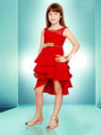 Красное вечернее коктейльное платье из шифона для девочки от 2 до 12 лет