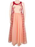 Персиковое длинное платье, без рукавов, для девочки от 4 до 10 лет