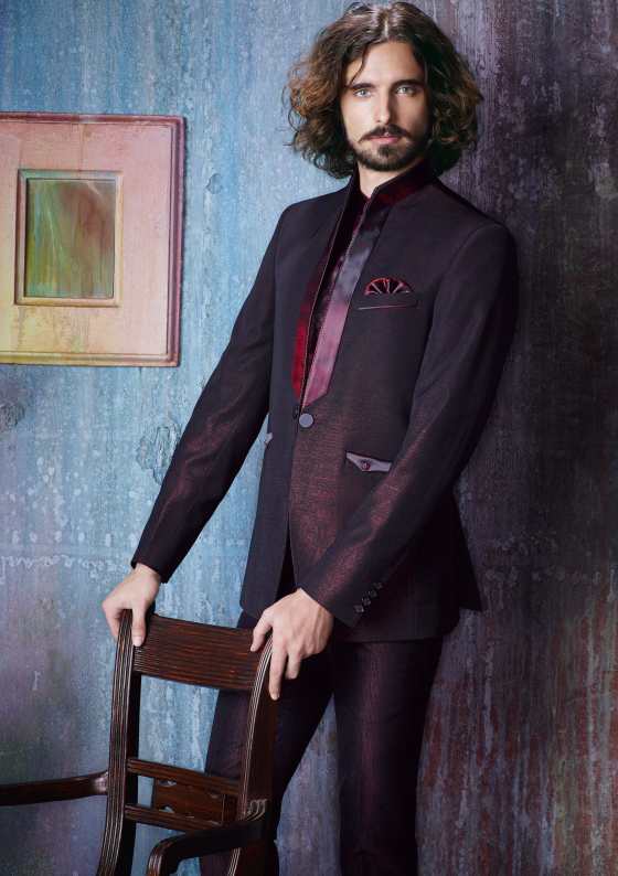 Бордовый мужской костюм-двойка + шёлковая рубашка