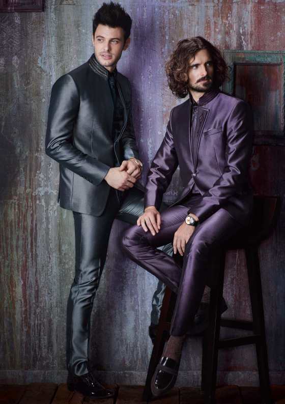 Мужской костюм-двойка + шёлковая рубашка с галстуком (два цветовых варианта)