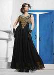 Чёрное длинное модное платье «в пол», без рукавов