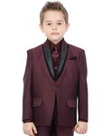Бордовый костюм-тройка (с жилетом) + рубашка с галстуком для мальчика от 2 до 14 лет