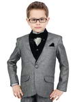 Серый костюм-тройка (с жилетом) + рубашка с бабочкой для мальчика от 2 до 14 лет