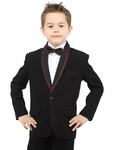 Чёрный костюм-двойка + белая рубашка с бабочкой для мальчика от 2 до 14 лет