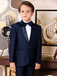 Тёмно-синий праздничный костюм-двойка + белая рубашка с бабочкой для мальчика от 2 до 1 6 лет