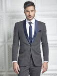 Серый мужской костюм-двойка + белая рубашка с галстуком