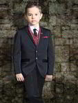 Чёрный костюм-тройка (с жилетом) + белая рубашка с галстуком для мальчика от 2 до 14 лет