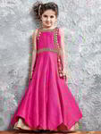 Длинное платье в пол цвета фуксии, без рукавов, для девочки от 4 до 12 лет