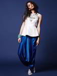 Белая блузка + синие индийские брюки + накидка