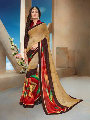 Индийское сари из креп-жоржета и из шёлка