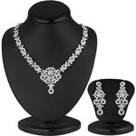 Серебристое индийское ожерелье и серьги из цинка, покрытые родием