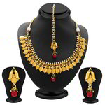 Позолоченное индийское колье + серьги