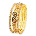 Позолоченный индийский браслет, цветная эмаль, стразы