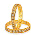 Позолоченные индийские браслеты с коричневыми и белыми стразами