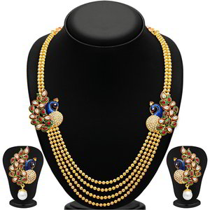 Индийское ожерелье и серьги Павлин