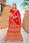 Красный национальный индийский женский свадебный костюм лехенга (ленга) чоли