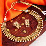 Позолоченное индийское ожерелье + серьги