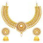 Позолоченное индийское колье + серьги-колокольчики