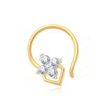 Позолоченное индийское кольцо в нос с прозрачными стразами