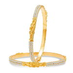 Позолоченные индийские браслеты с белыми стразами