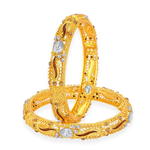 Позолоченные индийские браслеты с белыми и коричневыми стразами