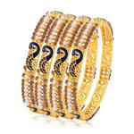Позолоченные индийские браслеты с бусинками, стразами, цветной эмалью