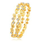 Позолоченные индийские браслеты с прозрачными стразами