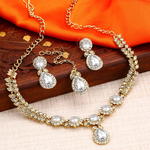 Позолоченное индийское колье + серьги + тика