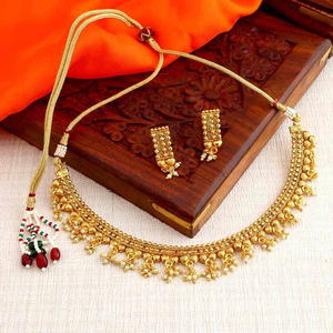 Позолоченное индийское ожерелье + серьги