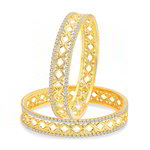 Позолоченные индийские браслеты с белыми стразами