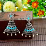 Серебристые индийские серьги