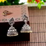 Серебристые индийские серьги-колокольчики