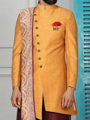 Национальный индийский мужской костюм-тройка + дупатта