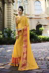*Жёлтое брассовое красивое индийское сари