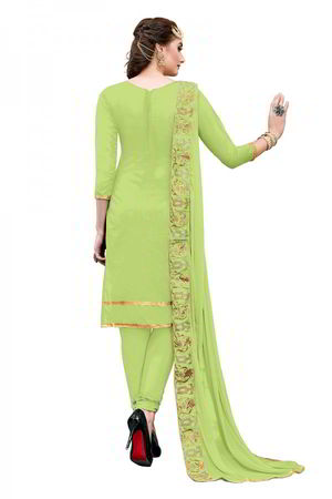 Фисташковое шифоновое и хлопковое платье / костюм, украшенное вышивкой