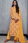 Жёлтое индийское платье / костюм с длинными рукавами
