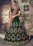 Зелёный национальный индийский женский костюм лехенга (ленга) чоли