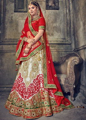 Национальный индийский женский свадебный костюм лехенга (ленга) чоли